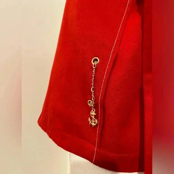 ST. John Sport Red and Navy Cropped Jacket Size Small - Picture 2 of 13